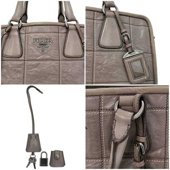 PRADA Gray Leather Shoulder Bag - Picture 9 of 11